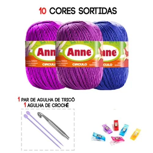 Kit 10 Linhas Anne Sortida + Acessórios