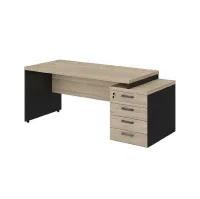 Mesa Diretor dinâmica 1720 pé painel com gaveteiro 4 gavetas Start - Foto 3