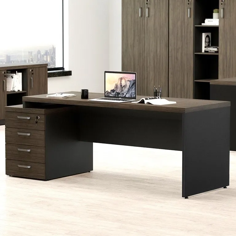 Mesa Diretor dinâmica 1920 com gaveteiro 4 gavetas Start 
