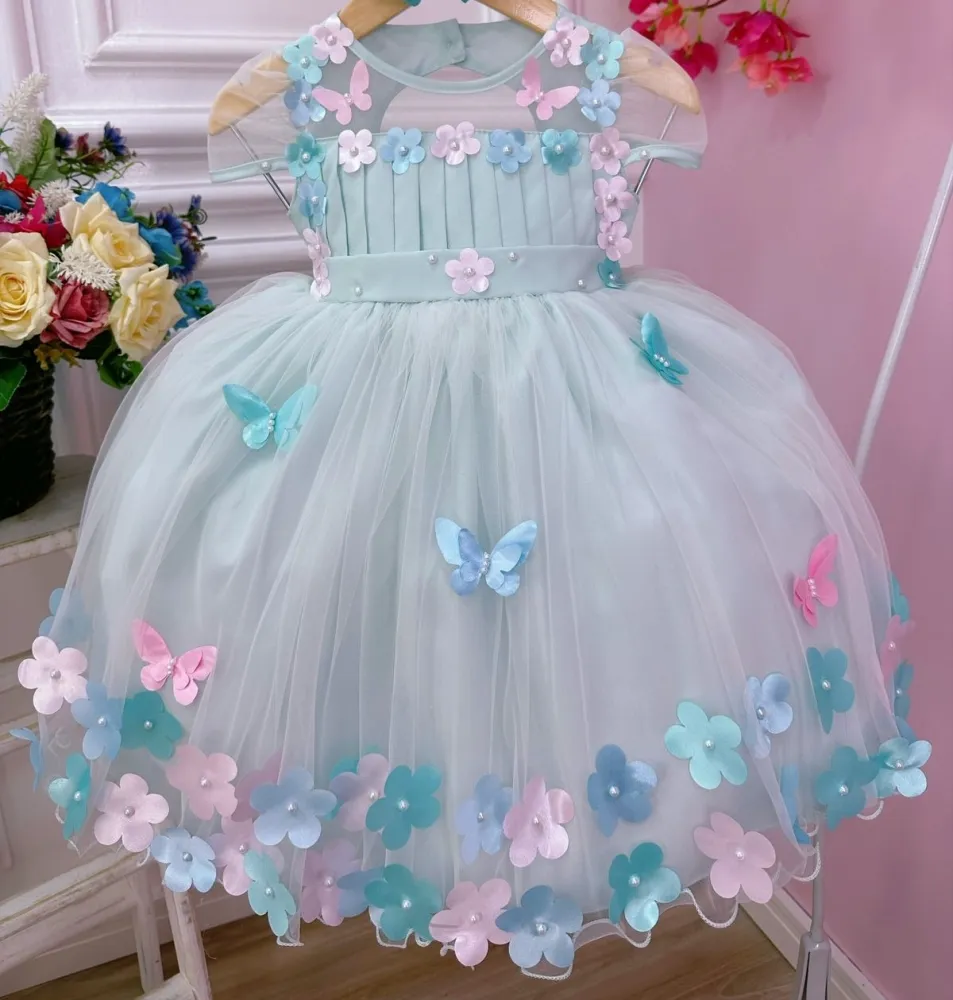 Vestido Festa Jardim Verde Mod.1 Ninalice