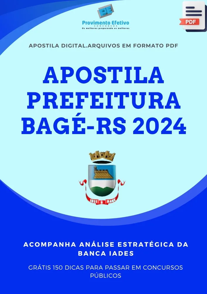 Apostila Prefeitura Bagé RS Assistente Social  2024