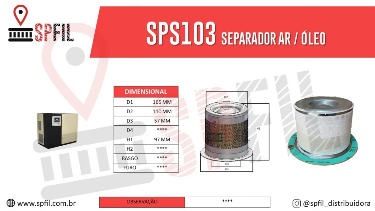 Separador Ar / Óleo  SPS103