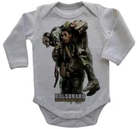 Roupa Bebê manga longa bolsonaro resgate Eneas Carneiro - Foto 4