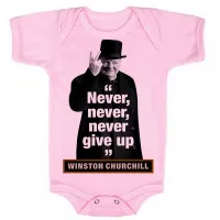 Body Bebê Winston Churchill se render jamais nerver give up - Foto 4