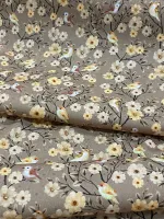 TECIDO TRICOLINE DIGITAL  PASSARO FLORAIS 08