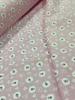 TECIDO TRICOLINE  CARINHA DE URSO  rosa bb -  - Foto 2