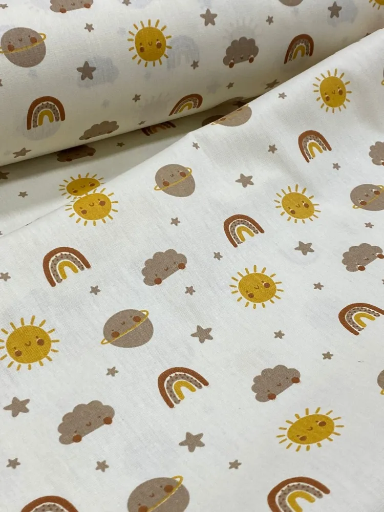  TECIDO TRICOLINE  arco iris fundo nude Imagem