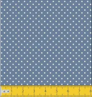 TECIDO TRICOLINE POÁ PEQUENO FUNDO AZUL  ANTINGO