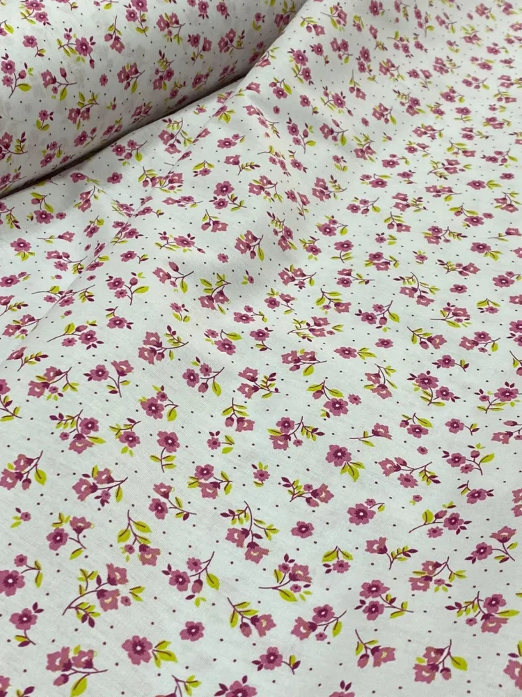 TECIDO TRICOLINE FLORAL MIUDO 01