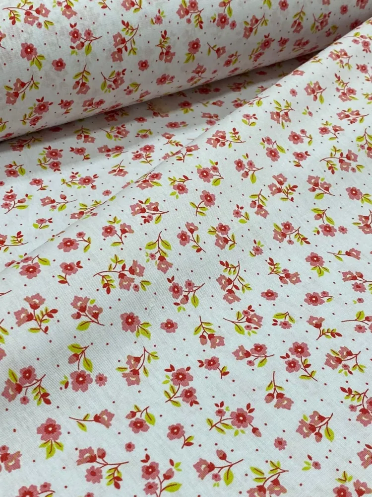 TECIDO TRICOLINE FLORAL MIUDO 02