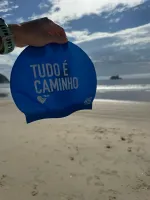 Kit 3 Toucas Natação Coleção Coração Azul  - Foto 4