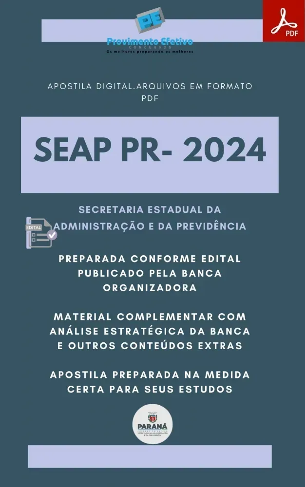 Apostila SEAP PR Bibliotecário Agente 2024