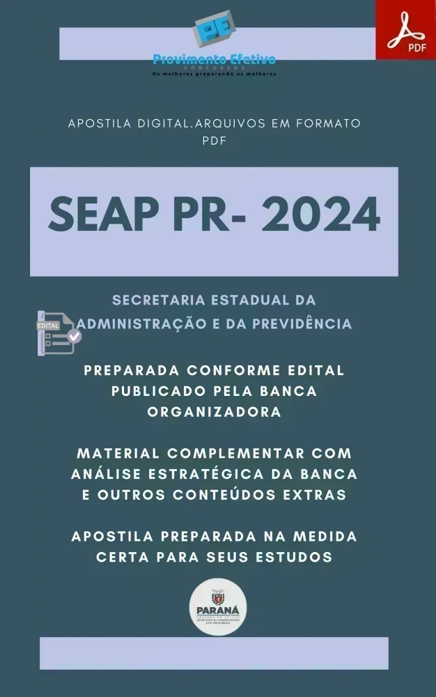 Apostila SEAP PR Nutricionista Agente 2024