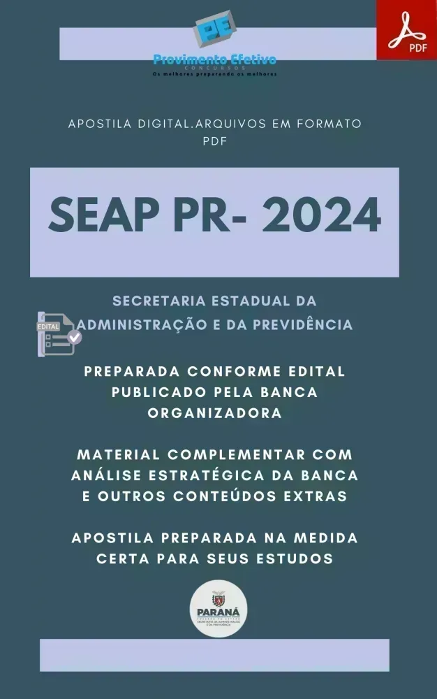 Apostila SEAP PR Psicólogo Agente 2024 Imagem