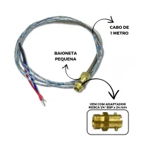 SENSOR TERMOPAR TIPO J 1 METRO + ADAPTADOR - Foto 3
