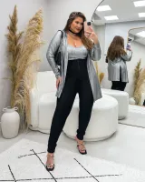 Cardigan e Cropped Maria Francia Prata Metalizado - Foto 2