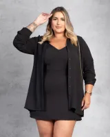 Trijunto Camisa Cropped Saia Shorts Diva's Voga Preto - Foto 7