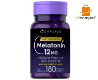 Melatonina Carlyle 12mg C/180 caps Fast Dissolve Natural Berry Flavor EUA