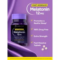Melatonina Carlyle 12mg C/180 caps Fast Dissolve Natural Berry Flavor EUA - Foto 8