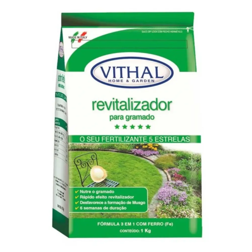 Fertilizante Revitalizador Para Gramados Grama Jardim Vithal - 1kg