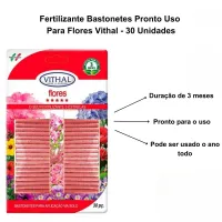Fertilizante Bastonetes Pronto Uso Para Flores Vithal - 30 Unidades - Foto 3
