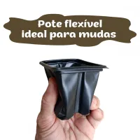 50 Vasos Pote Quadrado Flexível Nutriplan 6,5 Cm Preto - Foto 2
