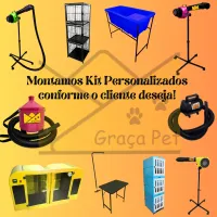 KIT PARA PET SHOP BANHEIRA SECADOR SOPRADOR E MESA PRETO - Foto 2