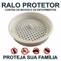Tela para Ralo Protetor Contra Insetos Dengue Barata Rato Escorpião 10cm Branco - Foto 2