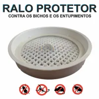 Tela para Ralo Protetor Contra Insetos Dengue Barata Rato Escorpião 15cm Branco - Foto 2
