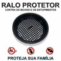 Tela para Ralo Protetor Contra Insetos Dengue Barata Rato Escorpião 10cm Preto - Foto 3