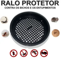 Cópia de Tela para Ralo Protetor Contra Insetos Dengue Barata Rato Escorpião 15cm Branco - Foto 2