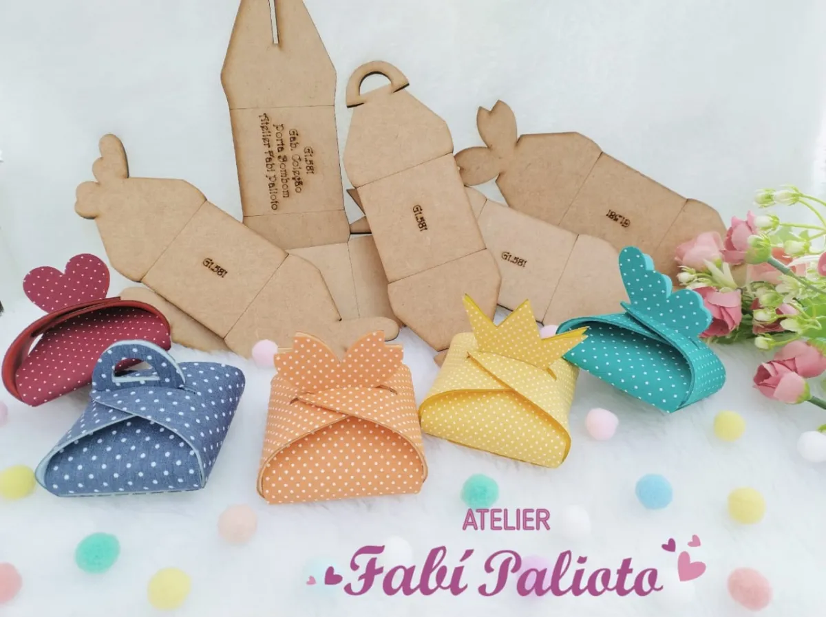 G1.581  Gabarito de Moldes  em MDF  Kit Porta Bombom Imagem