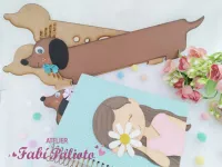 G1.582  Gabarito de Moldes  em MDF  Marca Página Salsicha - Foto 2