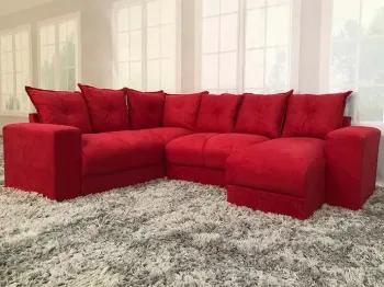  SOFÁ DE CANTO COM CHAISE 5070  austria  em suede Rdc