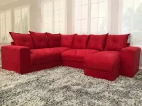  SOFÁ DE CANTO COM CHAISE 5070  austria  em suede Rdc Super promoção