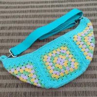 BOLSA POCHETE DE CROCHÊ SQUARE VERDE ÁGUA  (P) 029 - Foto 4