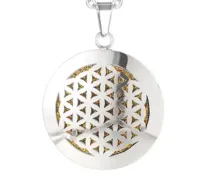 Colar Difusor Pessoal Relicário Para AROMATERAPIA FLOR DA VIDA PRATEADO R119 - Foto 5