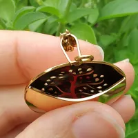 Colar Difusor Pessoal Relicário Para AROMATERAPIA ÁRVORE DA VIDA DOURADO R120 - Foto 2