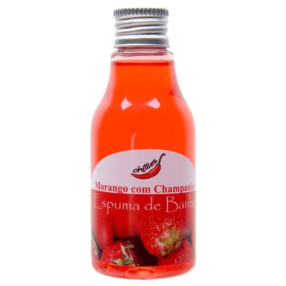 ESPUMA DE BANHO MORANGO COM CHAMPANHE AROMÁTICO SENSUAL 80G -  CHILLIES.                              LIBYSEXSHOP                                       Imagem