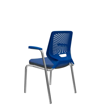 Kit com 2 unidades Cadeira de Aproximação Beezi 4 pés Estrutura Cromada e Braços Fixos - Foto 2