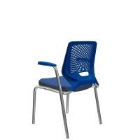 Kit com 2 unidades Cadeira de Aproximação Beezi 4 pés Estrutura Cromada e Braços Fixos - Foto 2