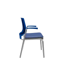 Kit com 2 unidades Cadeira de Aproximação Beezi 4 pés Estrutura Cromada e Braços Fixos - Foto 3