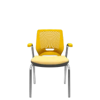 Kit com 2 unidades Cadeira de Aproximação Beezi 4 pés Estrutura Cromada e Braços Fixos - Foto 7