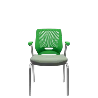 Kit com 2 unidades Cadeira de Aproximação Beezi 4 pés Estrutura Cromada e Braços Fixos - Foto 8