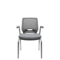 Kit com 2 unidades Cadeira de Aproximação Beezi 4 pés Estrutura Cromada e Braços Fixos - Foto 9