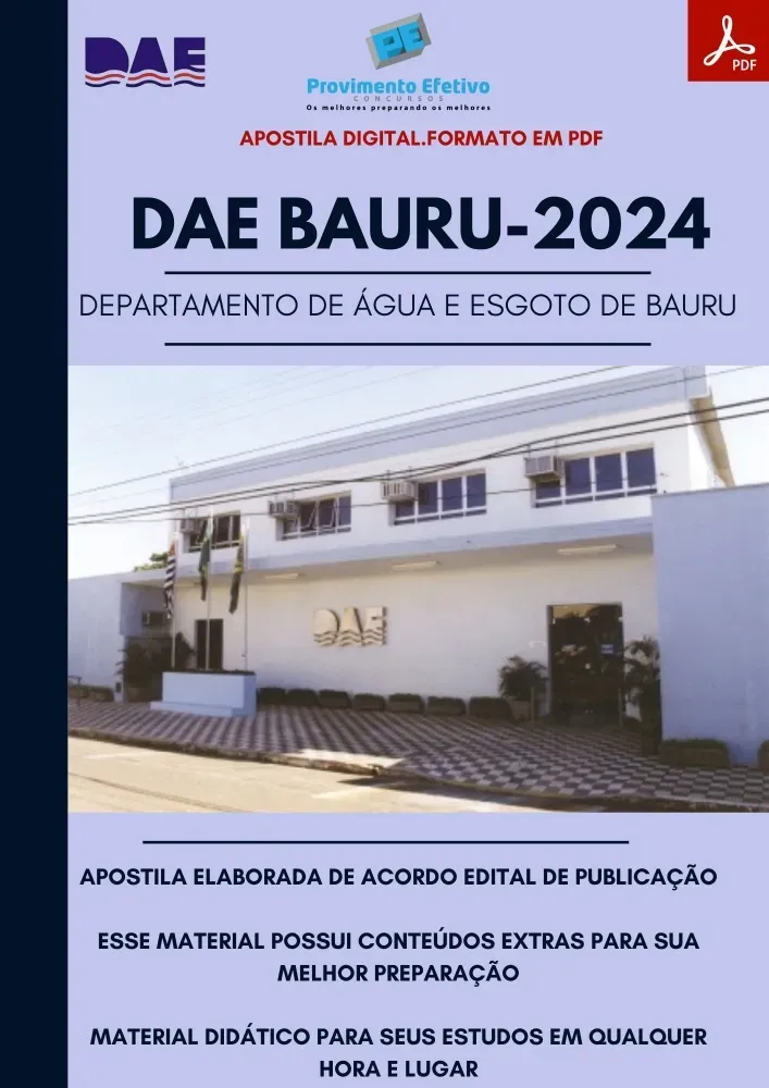 Apostila DAE Bauru SP Engenheiro Eletricista  PROVA 2024