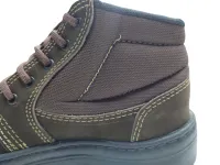 Ref: 20052 - Bota Com Cordão Couro Nobuck Com Biqueira PVC. Cor Marrom. 34 ao 45 - Foto 4