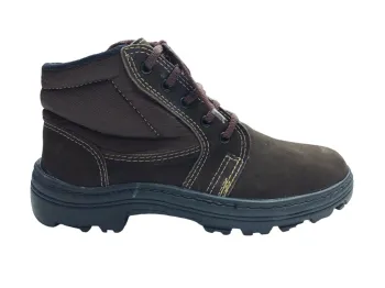 Ref: 20052G - Bota Com Cordão Couro Nobuck Com Biqueira PVC. Cor Marrom. 46 ao 50 - Foto 2
