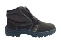 Ref: 20052G - Bota Com Cordão Couro Nobuck Com Biqueira PVC. Cor Marrom. 46 ao 50 - Foto 2
