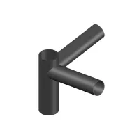 Suporte de Aço para 2 Luminárias Públicas Acabamento preto (TOPO DE 60)